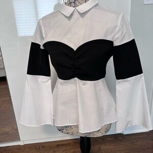 Endless Rose Chic Black and White Women's Top. Size small